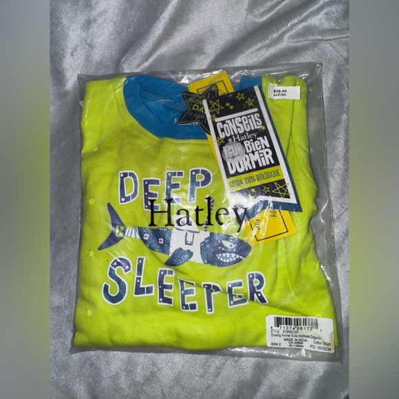 Hatley NWT Glow in the Dark Animal Subs Appliqué Short Pajama Set Toddler Baby 2 - Picture 3 of 4